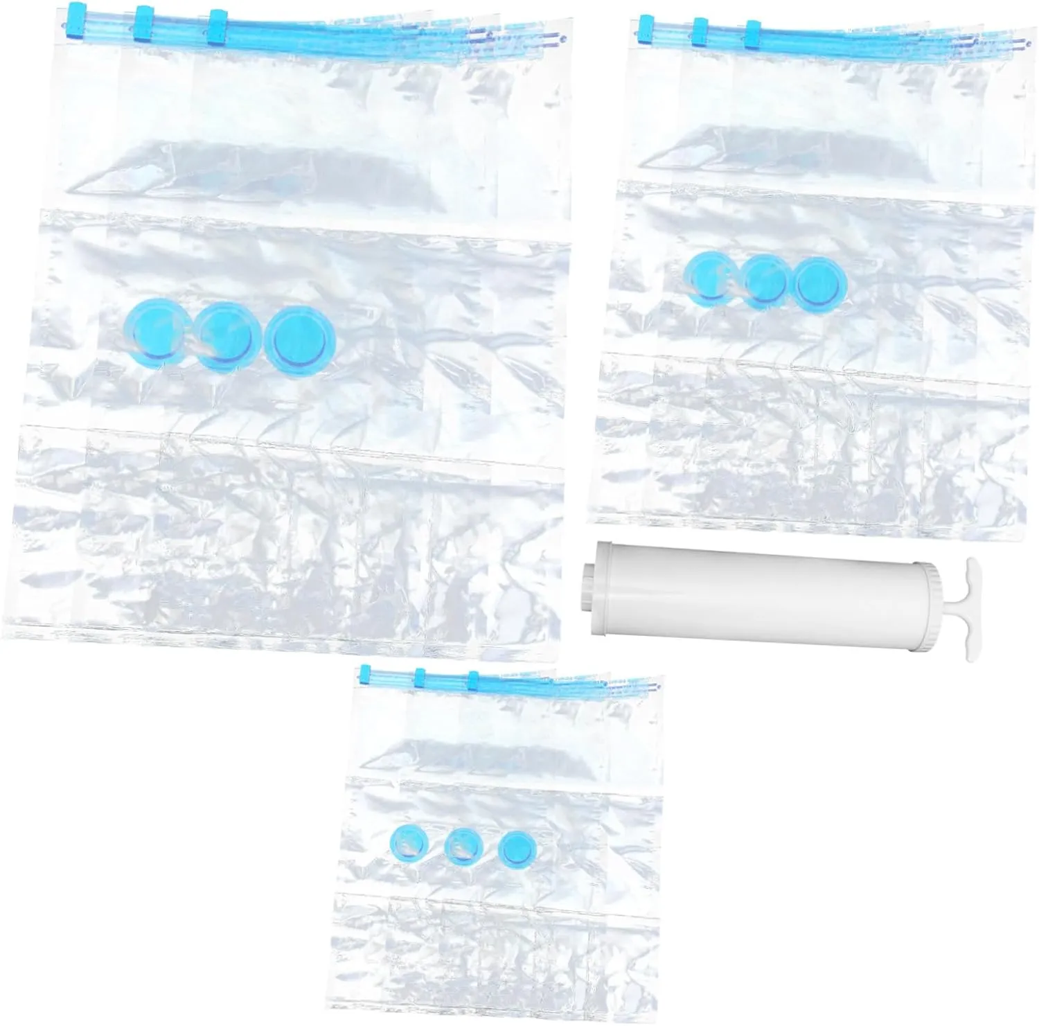 1 Set Vacuum Storage Bags with Hand Pump Compression Bags for Clothes and Bedding Transparent Design for Travel and Home Organization