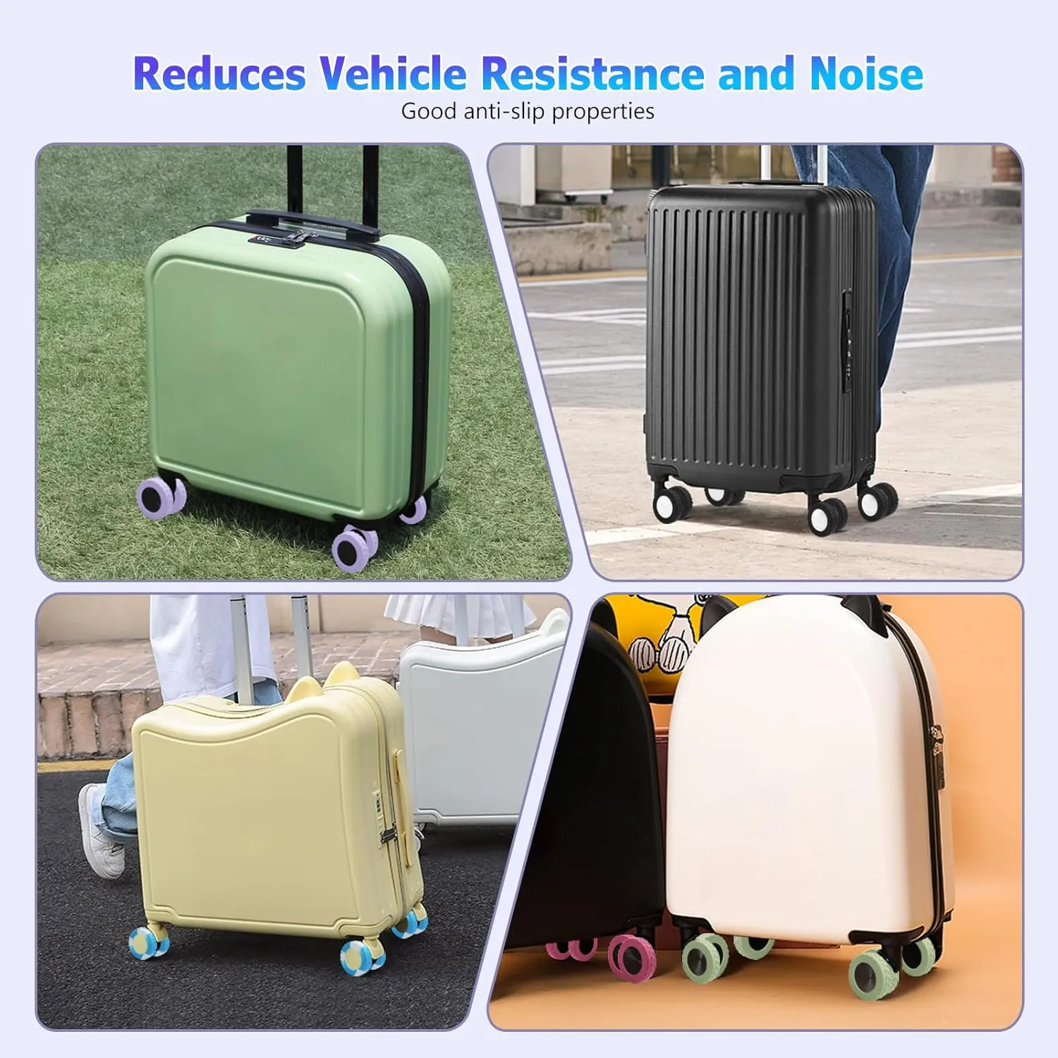 16Pcs Luggage Wheel Covers,Silicone Cover for 2-2.4'' Suitcase Spinner Wheel, Upgrade Carry On Luggage Wheels Protector,Essential Travel Accessories (Gradual Yellow)