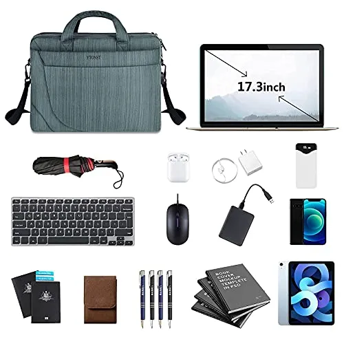 17 Inch Laptop Bag, Water Resistant Computer Bag with USB Port for Men, TSA Large Laptop Briefcase for Business Travel School, Messenger Bag with Shoulder Strap Fits Up to 17.3 In Laptops Notebook
