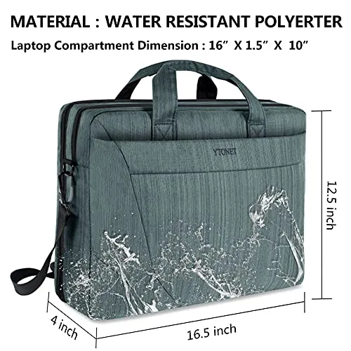 17 Inch Laptop Bag, Water Resistant Computer Bag with USB Port for Men, TSA Large Laptop Briefcase for Business Travel School, Messenger Bag with Shoulder Strap Fits Up to 17.3 In Laptops Notebook
