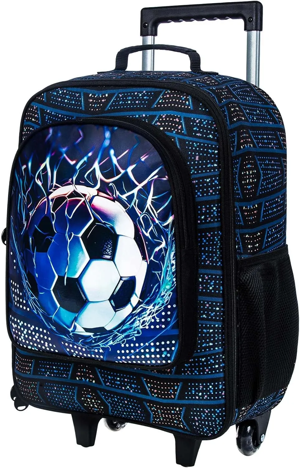 18" Boys Suitcase, Kids Carry on Luggage With Wheels, Soccer Suitcases for Toddler Children(Football)