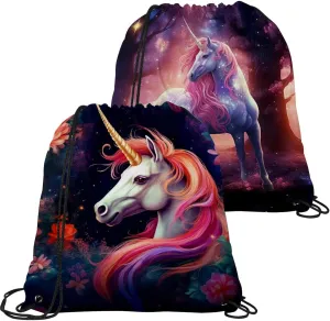 2 Pieces Unicorn Drawstring Backpack for Party Gym Sport Trip