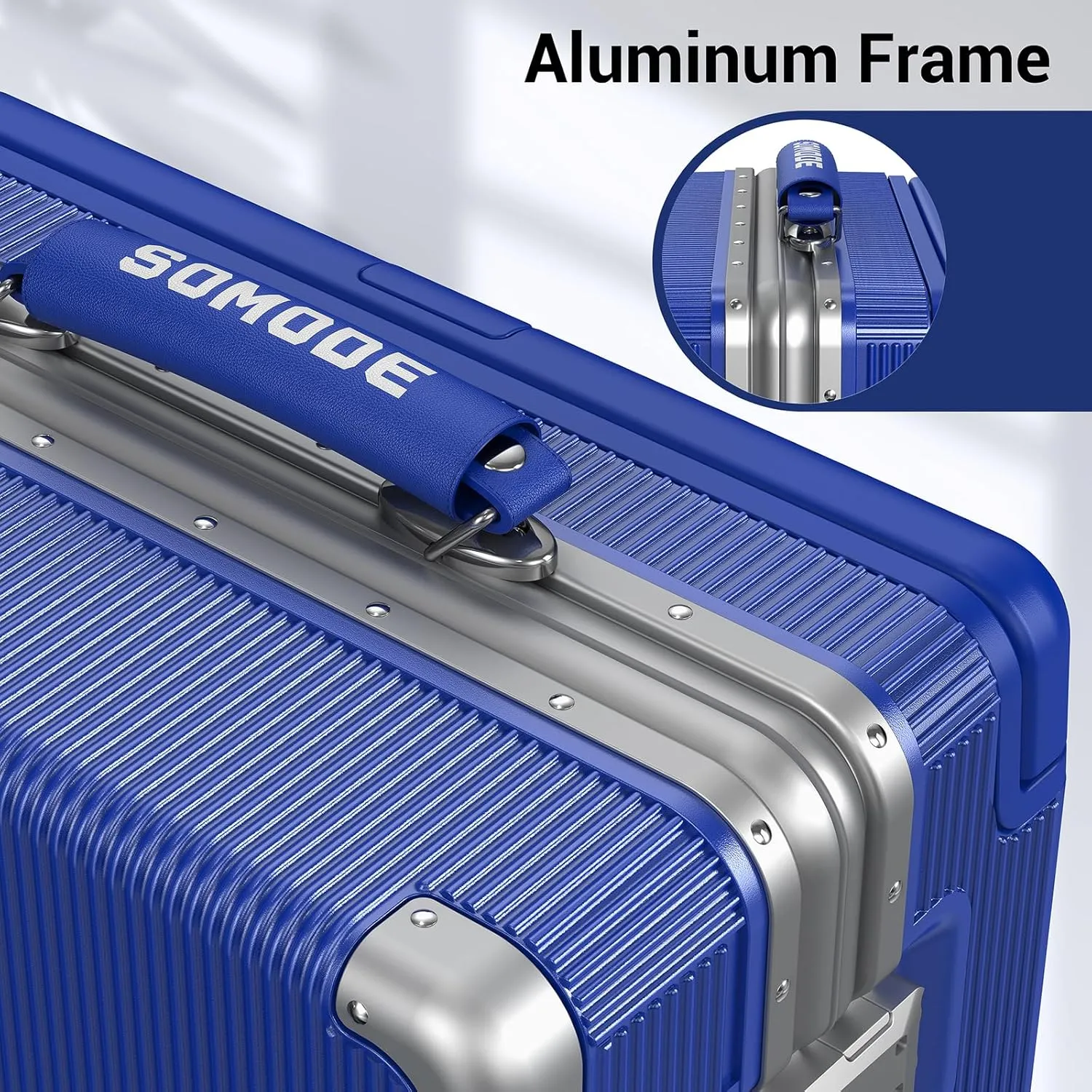 20 inch Fashion Carry on Luggage, Wide Handle Suitcases, Rolling Luggage for Trips, Airline Approved Suitcase, TSA Lock. (02-Klein Blue)