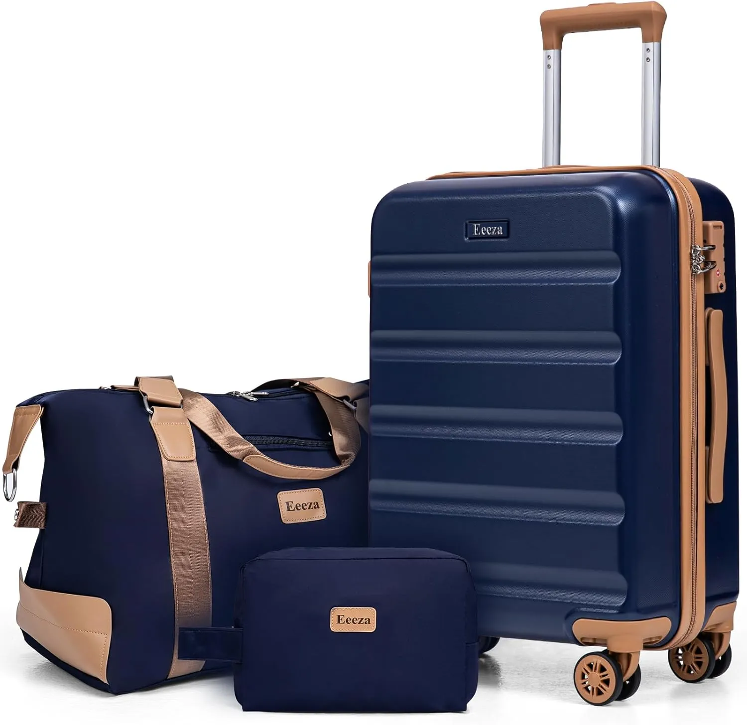 20 Inch Set 3 Piece Luggage Sets Carry On Luggage Set,Suitcases with TSA Lock Spinner Wheels,ABS Hard Case Luggage for Travel(3 Piece Sets,Blue(20"/DB/TB))