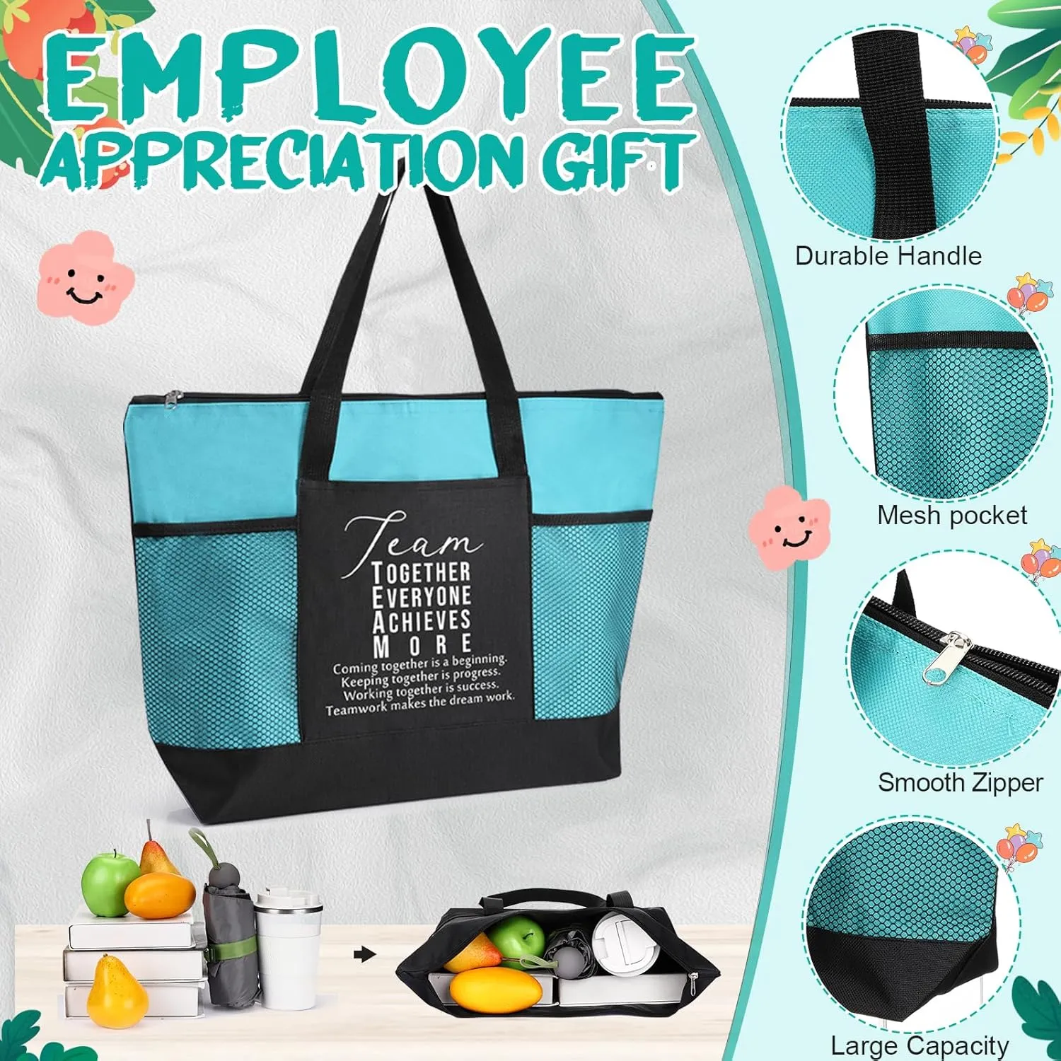 20 Pcs Team Employee Appreciation Tote Bags Gifts for Women Sport Work Nurse Team Teachers Coworker Office