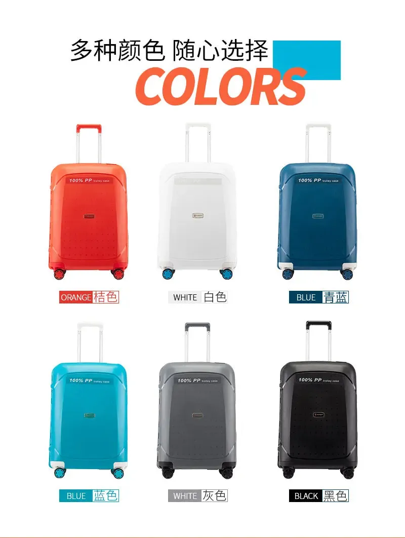 20"24"28" Inch Trolley Case 100% PP Anti-scraping Rolling Luggage Spinner UltraLight Travel Suitcase Hardside Luggage