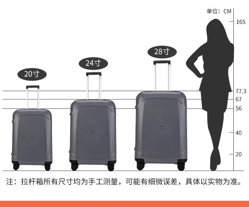 20"24"28" Inch Trolley Case 100% PP Anti-scraping Rolling Luggage Spinner UltraLight Travel Suitcase Hardside Luggage