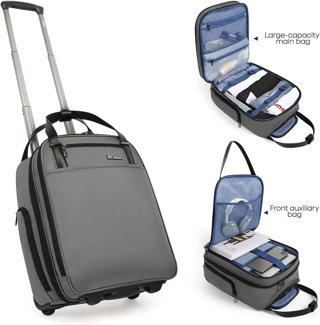2in1 Travel Rolling Backpack Handbag Rolling Carry on Luggage with Wheels for Adult