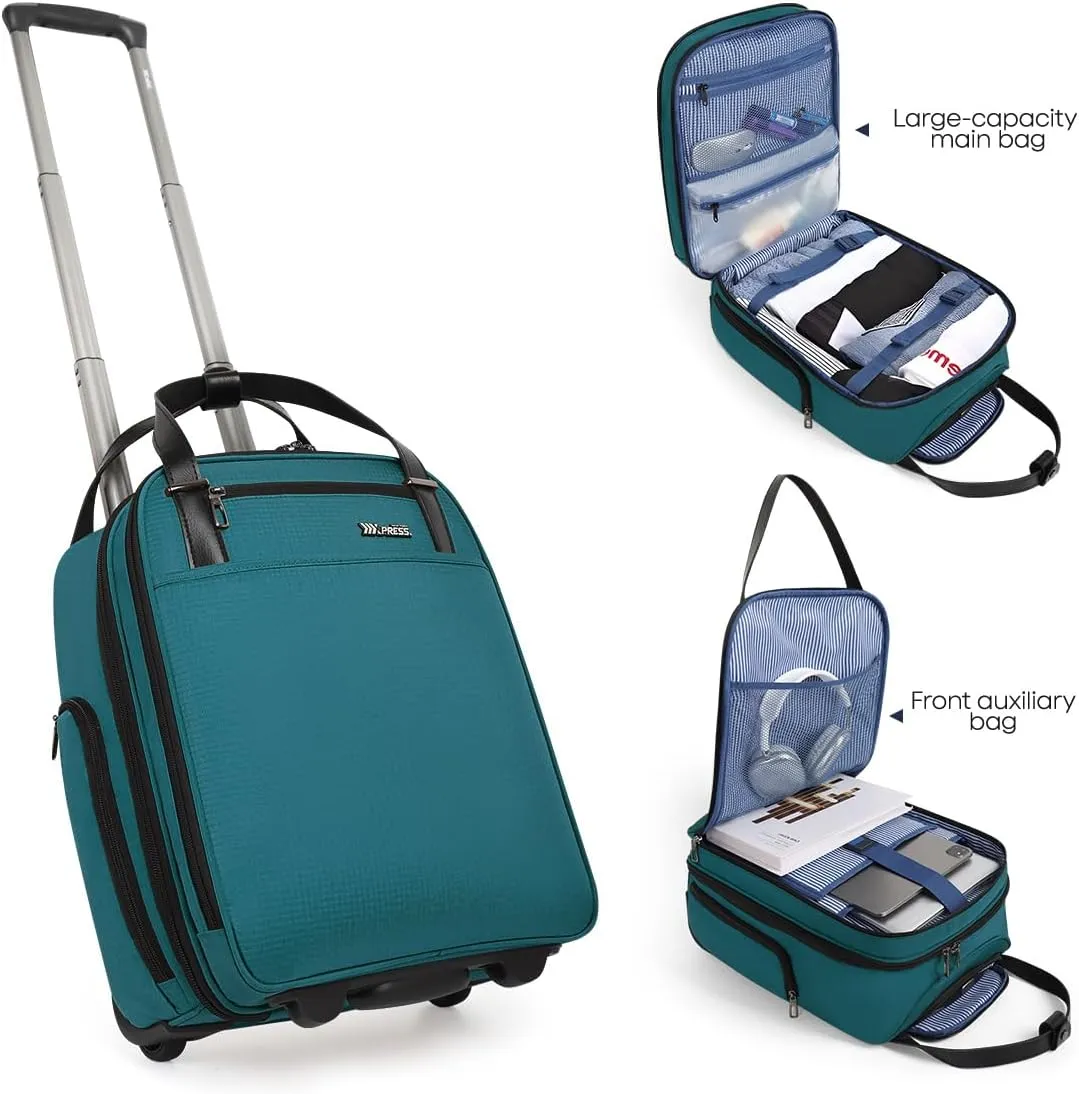 2in1 Travel Rolling Backpack Handbag Rolling Carry on Luggage with Wheels for Adult