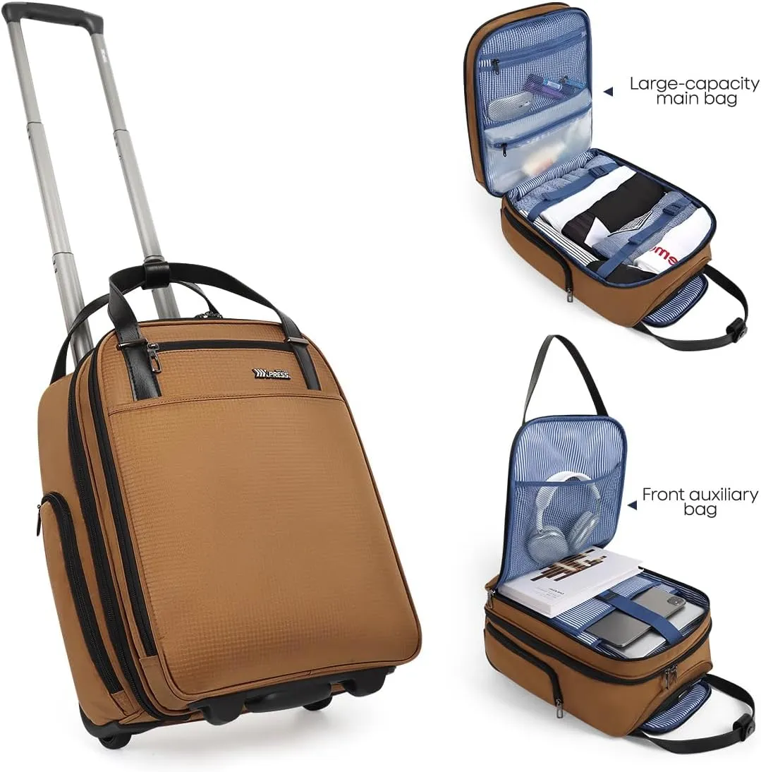 2in1 Travel Rolling Backpack Handbag Rolling Carry on Luggage with Wheels for Adult