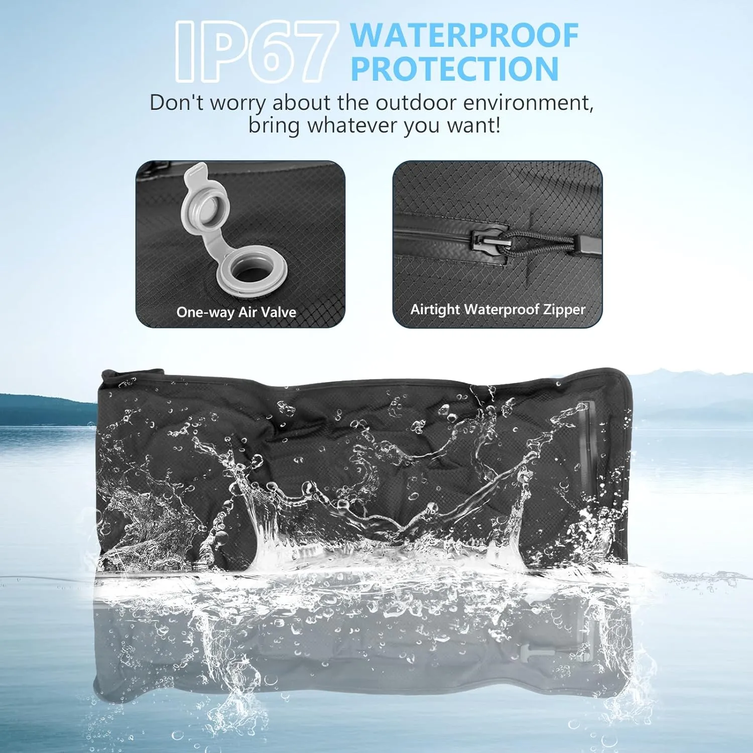 2PC Professional Vacuum Bags for Travel, Dobaly IP67 Reusable Vacuum Compression Bags for Suitcases and Backpack Space Saver Vacuum Bags Lightweight&Durable(2 Medium No Pump)