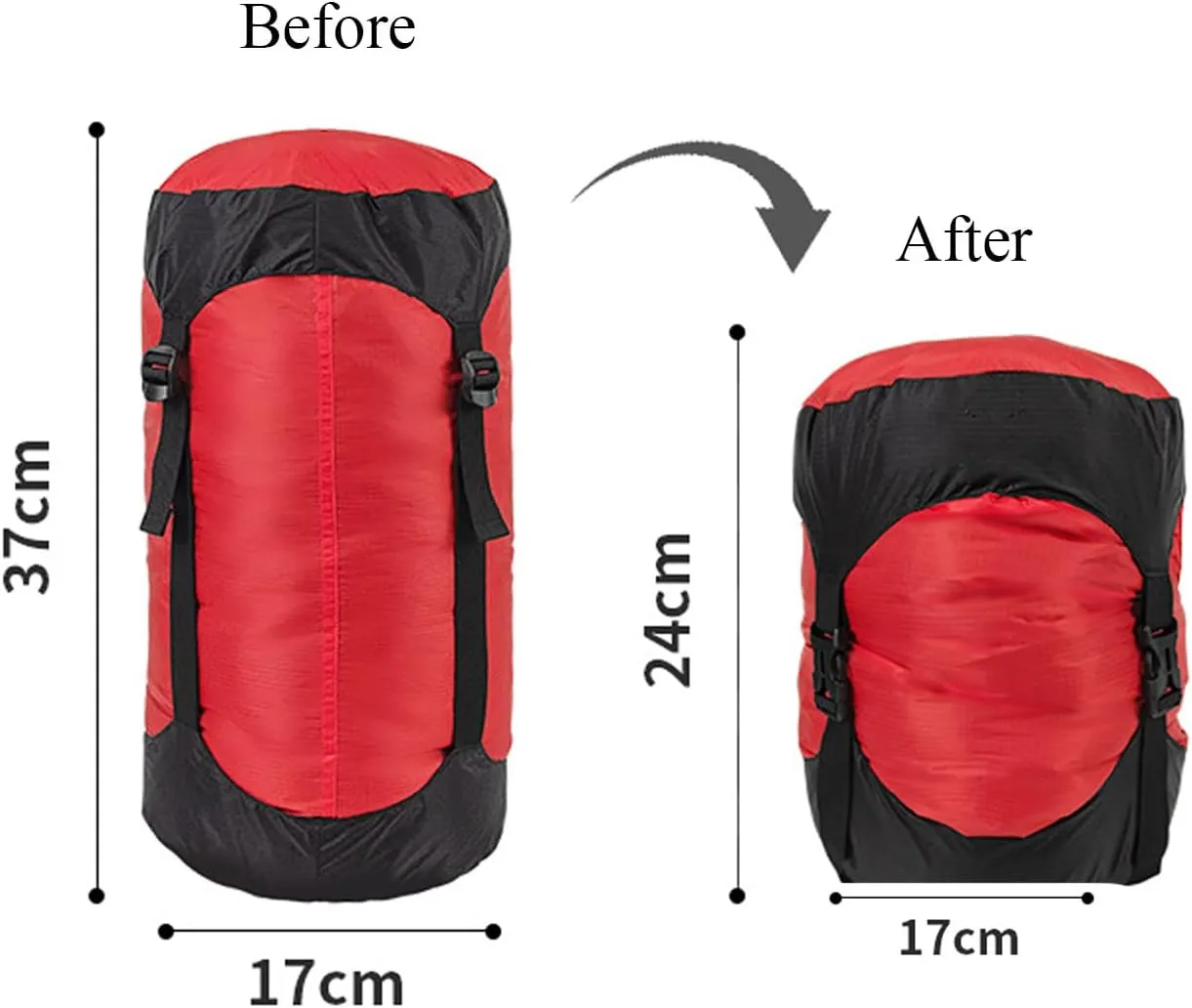 2pcs Compression Stuff Sack, 8L/18L/25L/35L Lightweight Sleeping Bags Storage Compression Sack for Camping, Hiking, Backpacking Trip