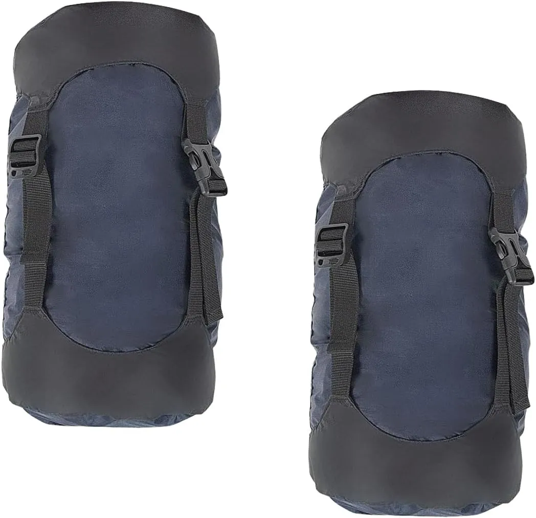 2pcs Nylon Compression Sack for Sleeping Bag, Lightweight Stuff Bag Organizer for Camping Backpacking Hiking