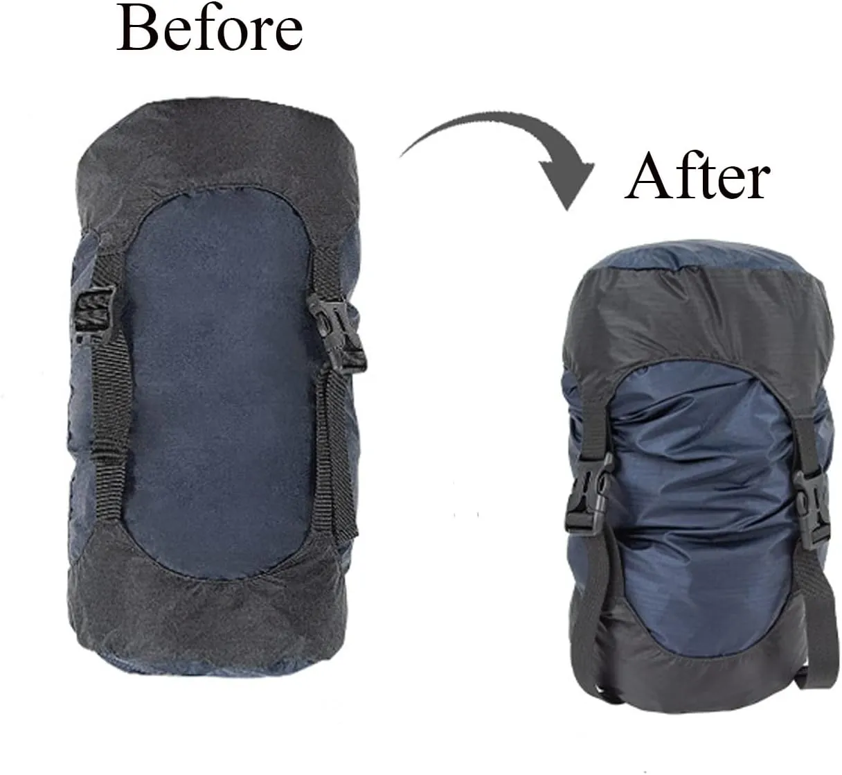 2pcs Nylon Compression Sack for Sleeping Bag, Lightweight Stuff Bag Organizer for Camping Backpacking Hiking