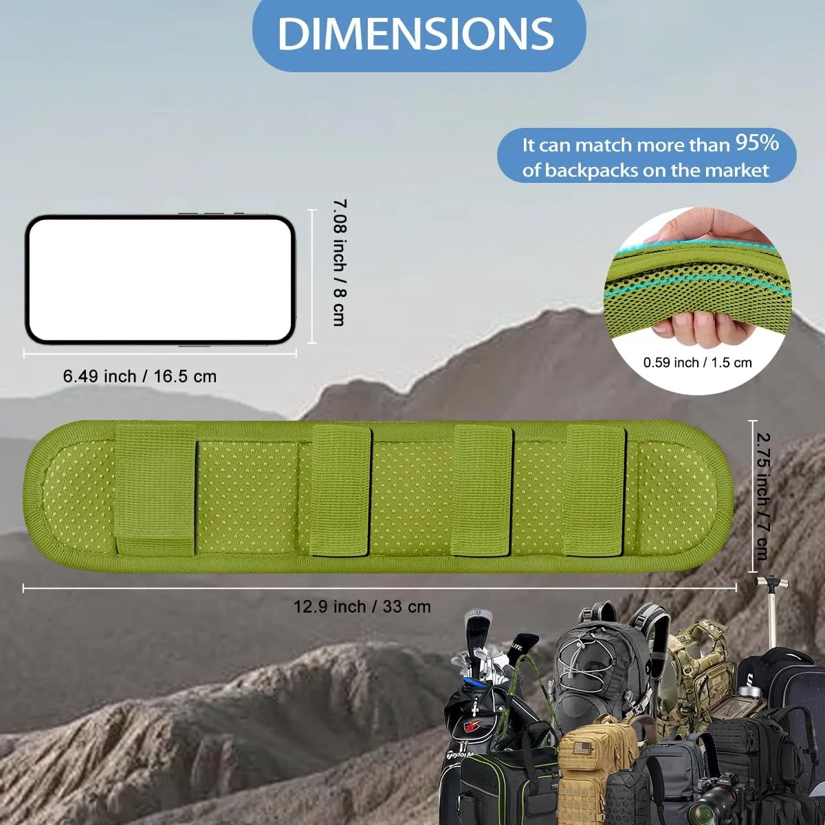 2Pcs Ultra-Thick Shoulder Pad Cushions for Laptop Bags,Messenger Bags,Briefcases,Luggage, Tool Bags,Travel Bags etc