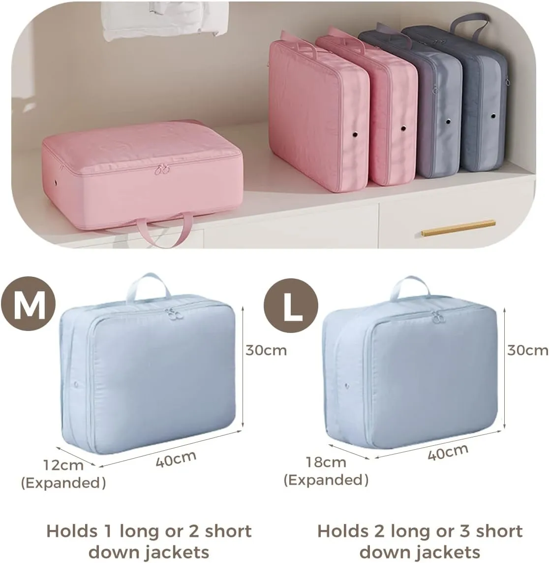 3 PCS Compression Packing Cubes for Suitcase Travel Luggage Organizer Bags Set Packing Organizers Compression Suitcase Bag Travel Essential Bag