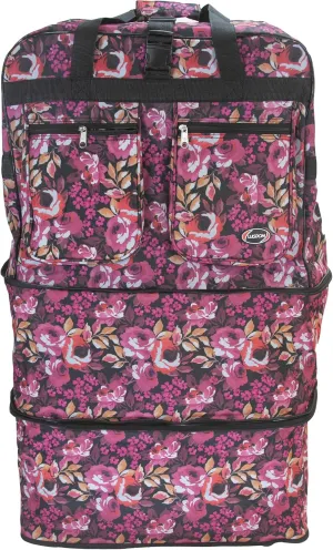 30''36''40''Rolling Wheeled Duffel Bag Suitcases with Wheels Expandable Foldable Luggage Bag Rolling Travel Bag Duffel Bag for Men Women Waterproof Suitcase-Weekend Bags#Black_Pink_Floral,36