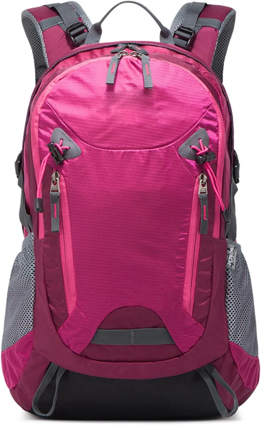 35L Hiking Backpack – Lightweight Waterproof Daypack with Adjustable Straps, Mesh Side Pockets – Camping & Travel Backpack for Men & Women – Rose Red