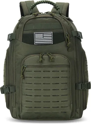 35L Tactical Backpack for Men Heavy Duty Military Backpack 3 Day Assault Pack Molle Backpack Hiking Rucksack (Green)
