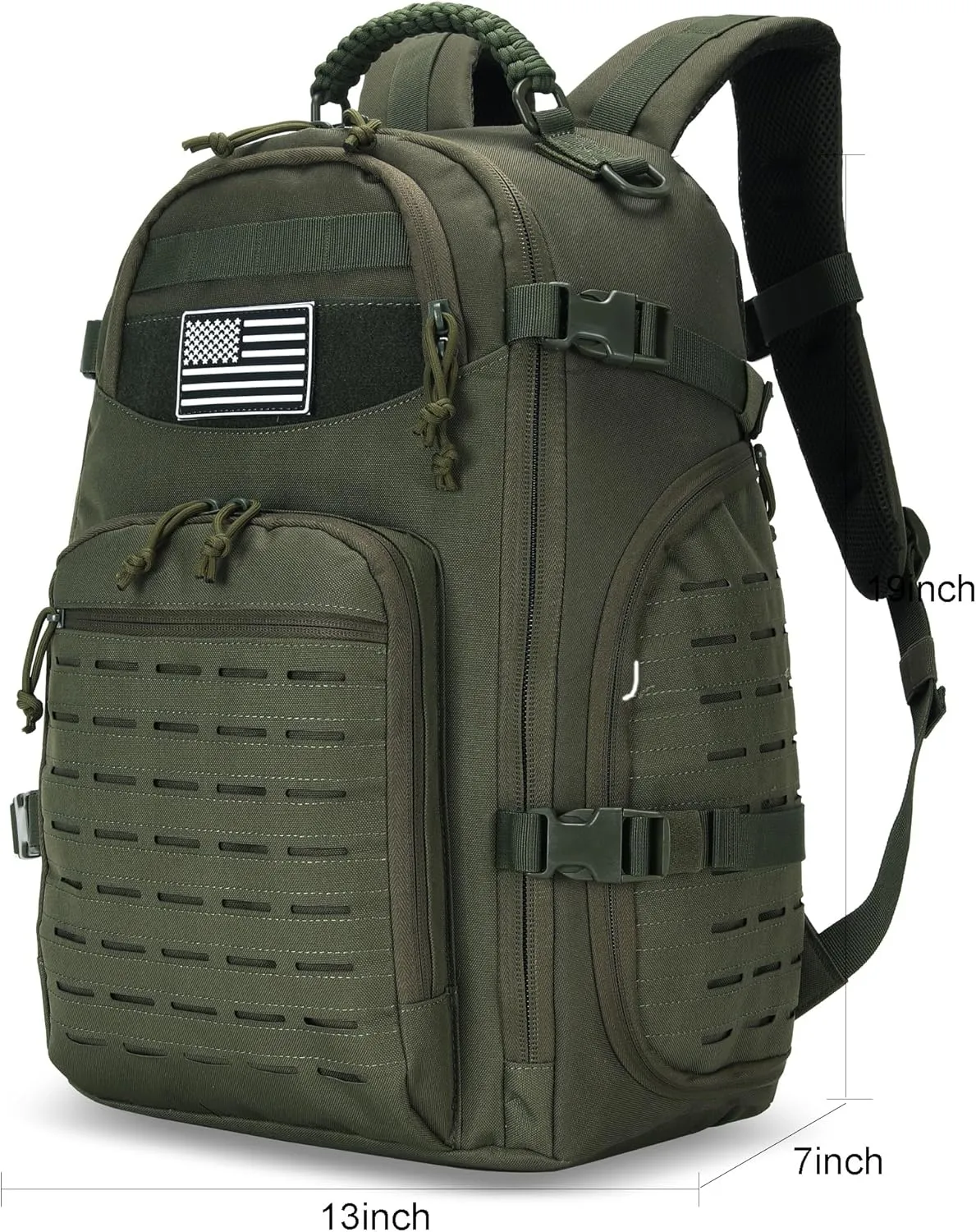 35L Tactical Backpack for Men Heavy Duty Military Backpack 3 Day Assault Pack Molle Backpack Hiking Rucksack (Green)