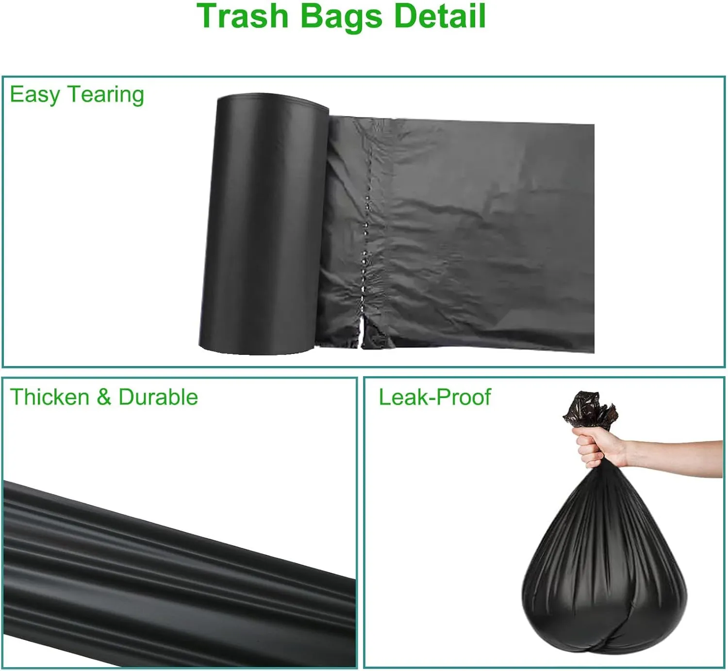 40 PCS 13 Gallon Portable Toilet Bags for Camping, Biodegradable Trash bags - 1 Mills Thickened Waste Bag, Camping Poop Bag for Trash Lawn, Leaf Yard, Home, Travel, Outdoor