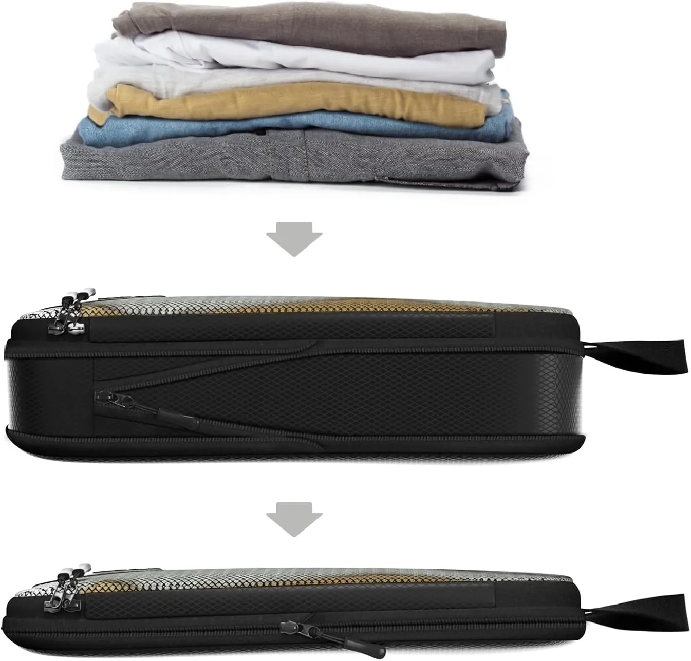 4pc Small Compression Packing Cubes for Suitcases - Carry-on & Compression Cubes - Luggage Packing Bags for Travel
