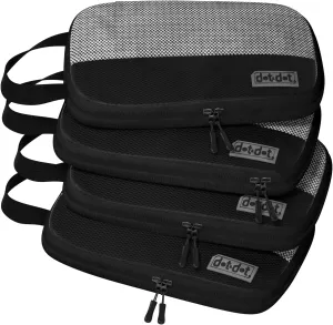 4pc Small Compression Packing Cubes for Suitcases - Carry-on & Compression Cubes - Luggage Packing Bags for Travel