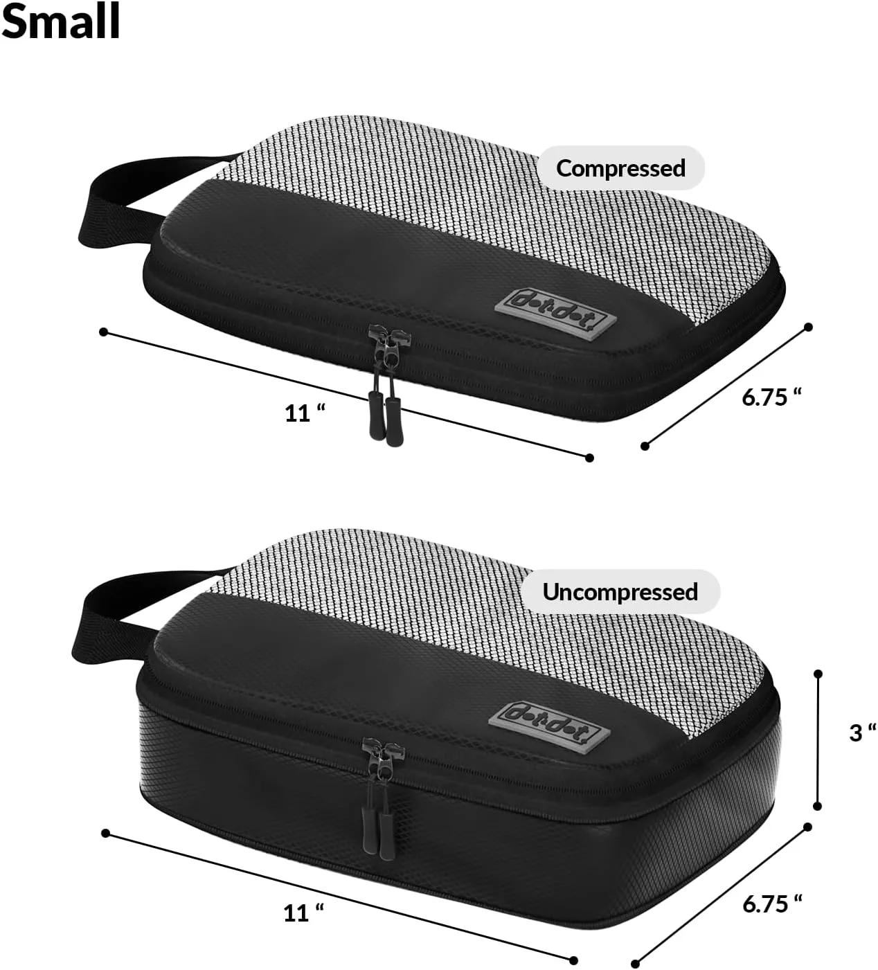 4pc Small Compression Packing Cubes for Suitcases - Carry-on & Compression Cubes - Luggage Packing Bags for Travel