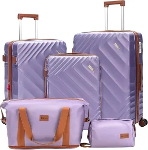 5 piece Luggage Set Expandable Suitcase 22x14x9 Airline Approved Carry on, ABS Hard Case Suitcases with Spinner Wheels, TSA Lock, Durable Waterproof Travel Set