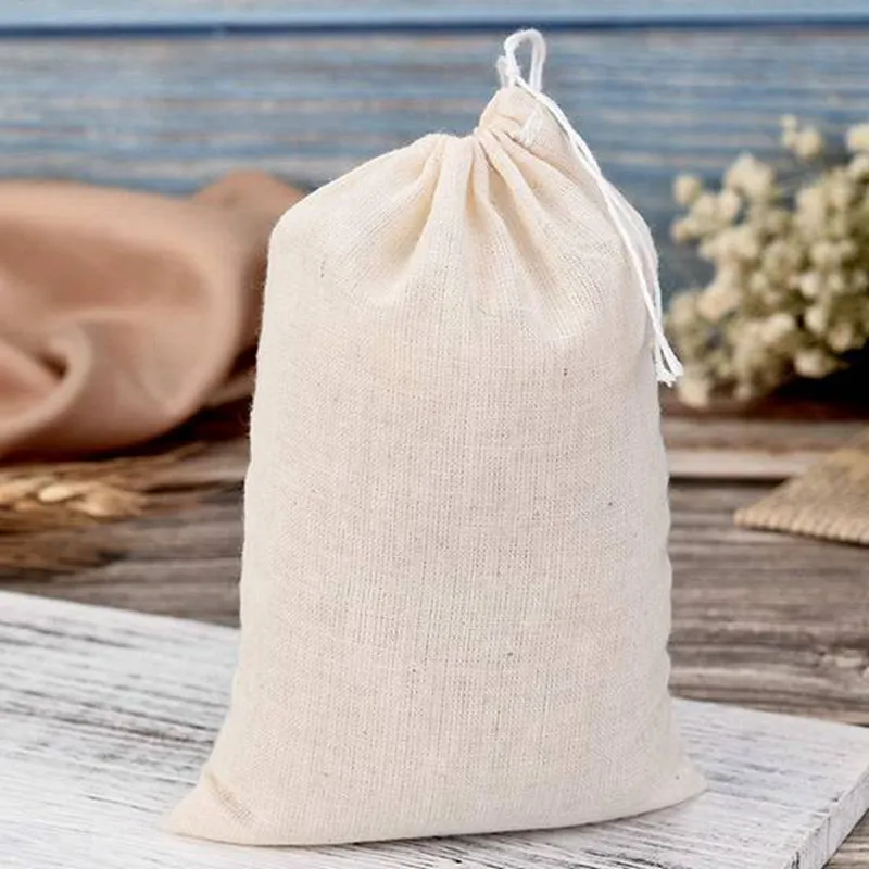 50-Pack Cotton Muslin Drawstring Bags – 4x6 Inches, Multi-Purpose for Tea, Spices & Herbs