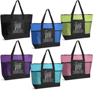 6 Pcs Team Appreciation Tote Bags with Mesh Pocket for Women Social Worker Graduation Thank You Gift for Teacher Nurse