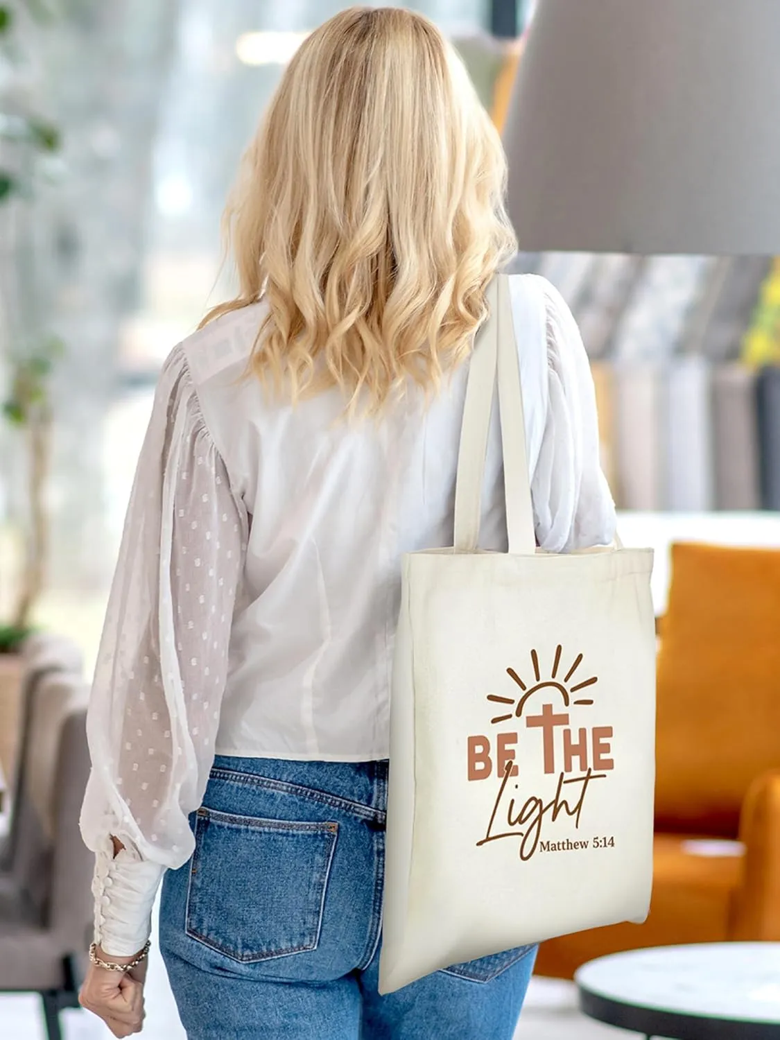 8 Pcs Christian Floral Boho Tote Bags Bulk for Women Bible Canvas Totes Reusable Religious Bible Verse Grocery Bags