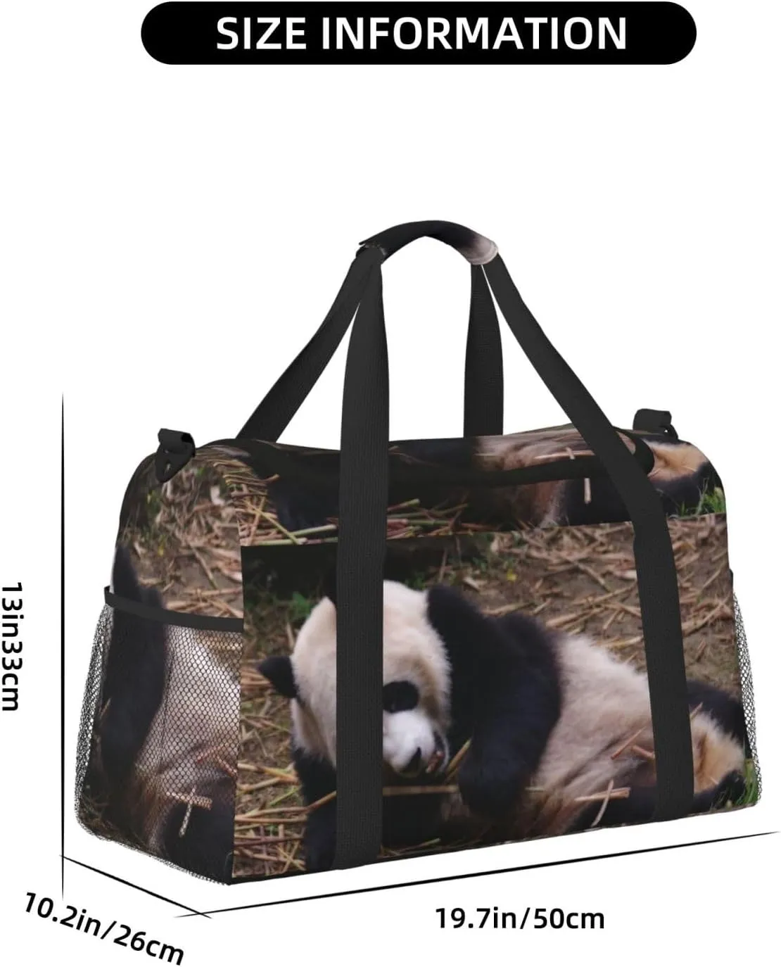 A Panda Lying Idle Travel Duffel Bag Large Foldable Waterproof Overnight Bag For Beach Swim Bags Pool Sports Gym