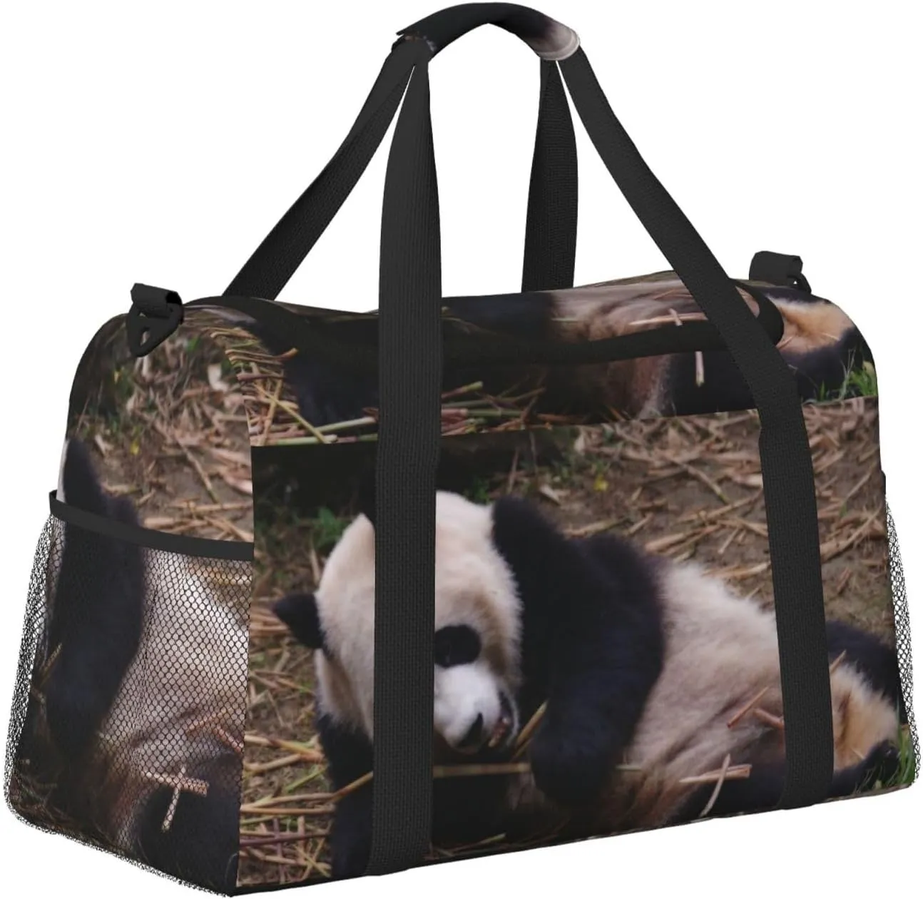 A Panda Lying Idle Travel Duffel Bag Large Foldable Waterproof Overnight Bag For Beach Swim Bags Pool Sports Gym