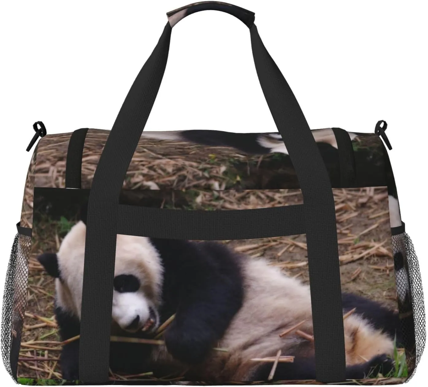A Panda Lying Idle Travel Duffel Bag Large Foldable Waterproof Overnight Bag For Beach Swim Bags Pool Sports Gym