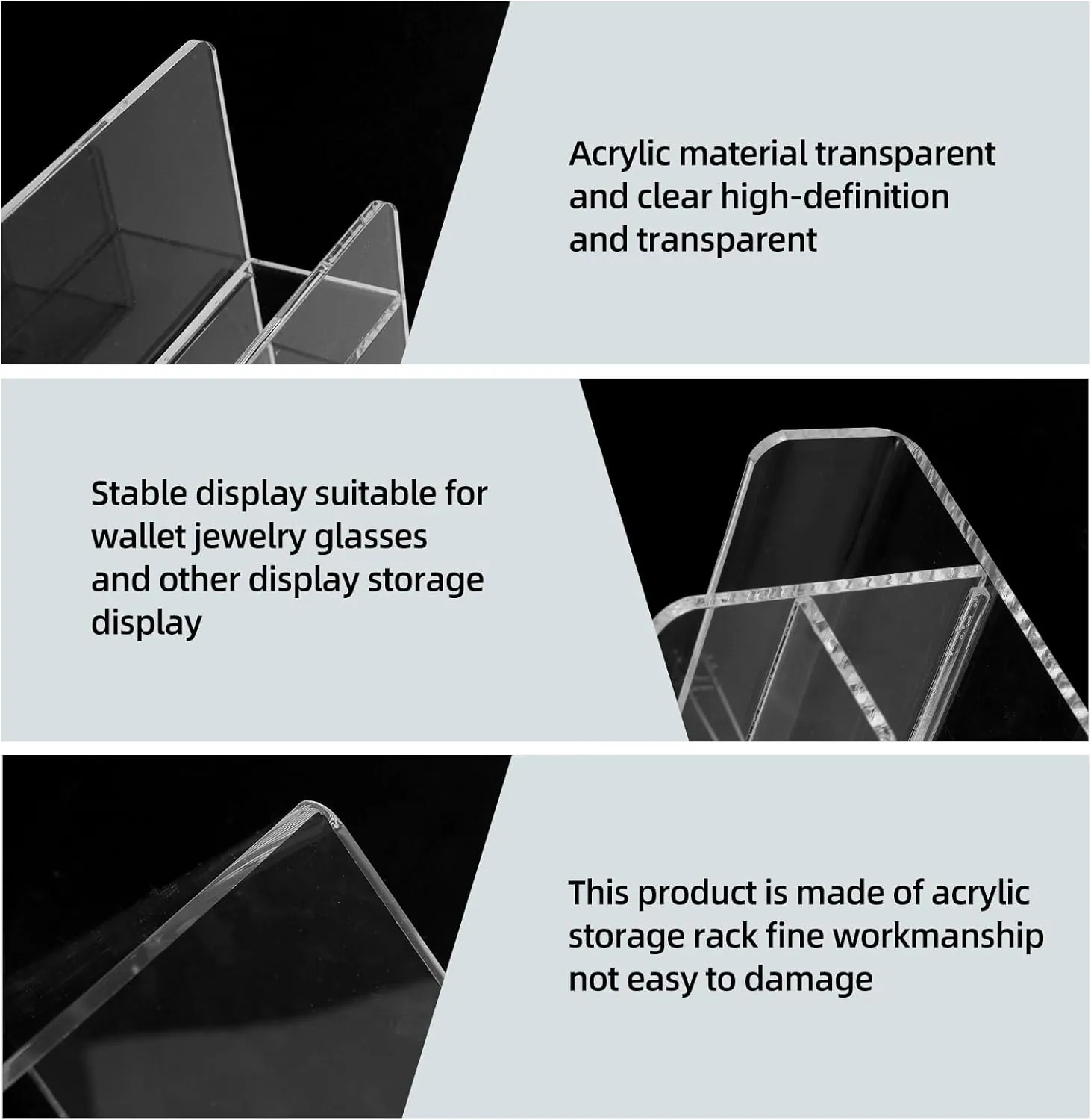Acrylic Wallet Display Stand Purse Handbag Organizer, Clear Jewelry Riser Display Stand Purse Display Rack, Acrylic Display Shelf for Cosmetic Perfume Jewelry Sunglasses Handbag (6 Tier)