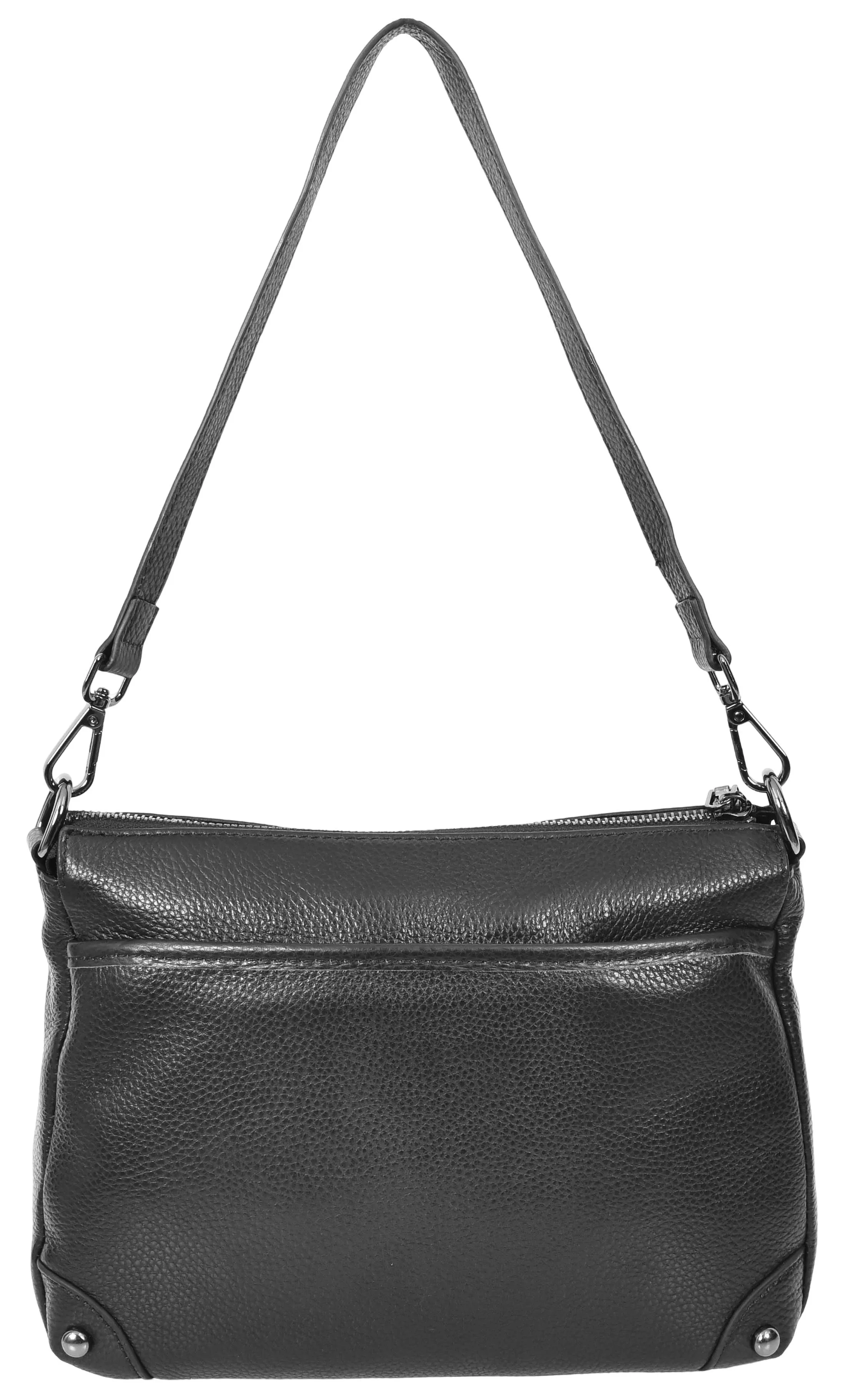 Adalynn Women's Real Leather Cross-Body Organiser Shoulder Bag Black
