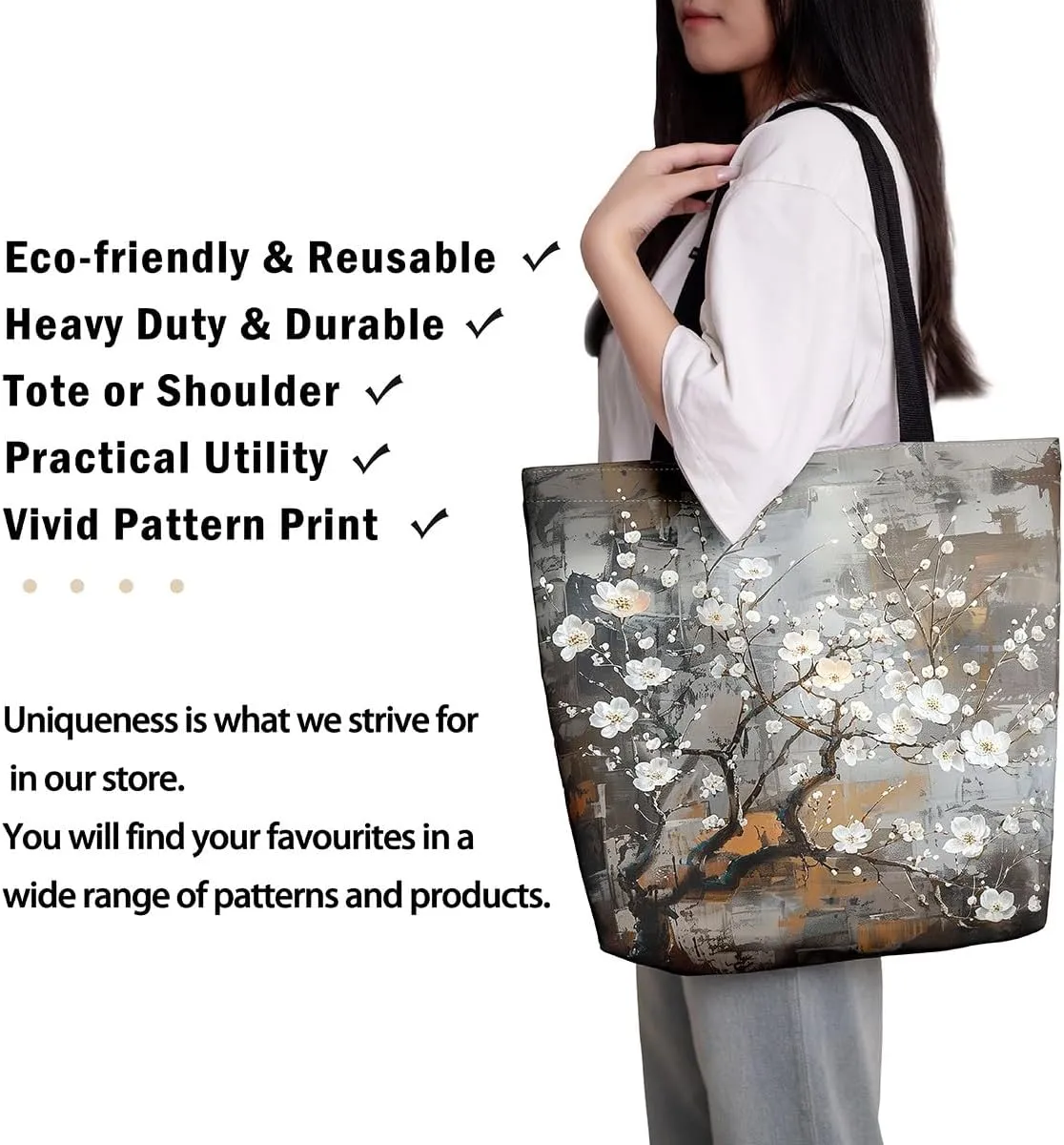Aesthetic Canvas Tote Bag for Women,Blue Marble Reusable Grocery Handbag,Modern Abstract Shopping Canvas Bags