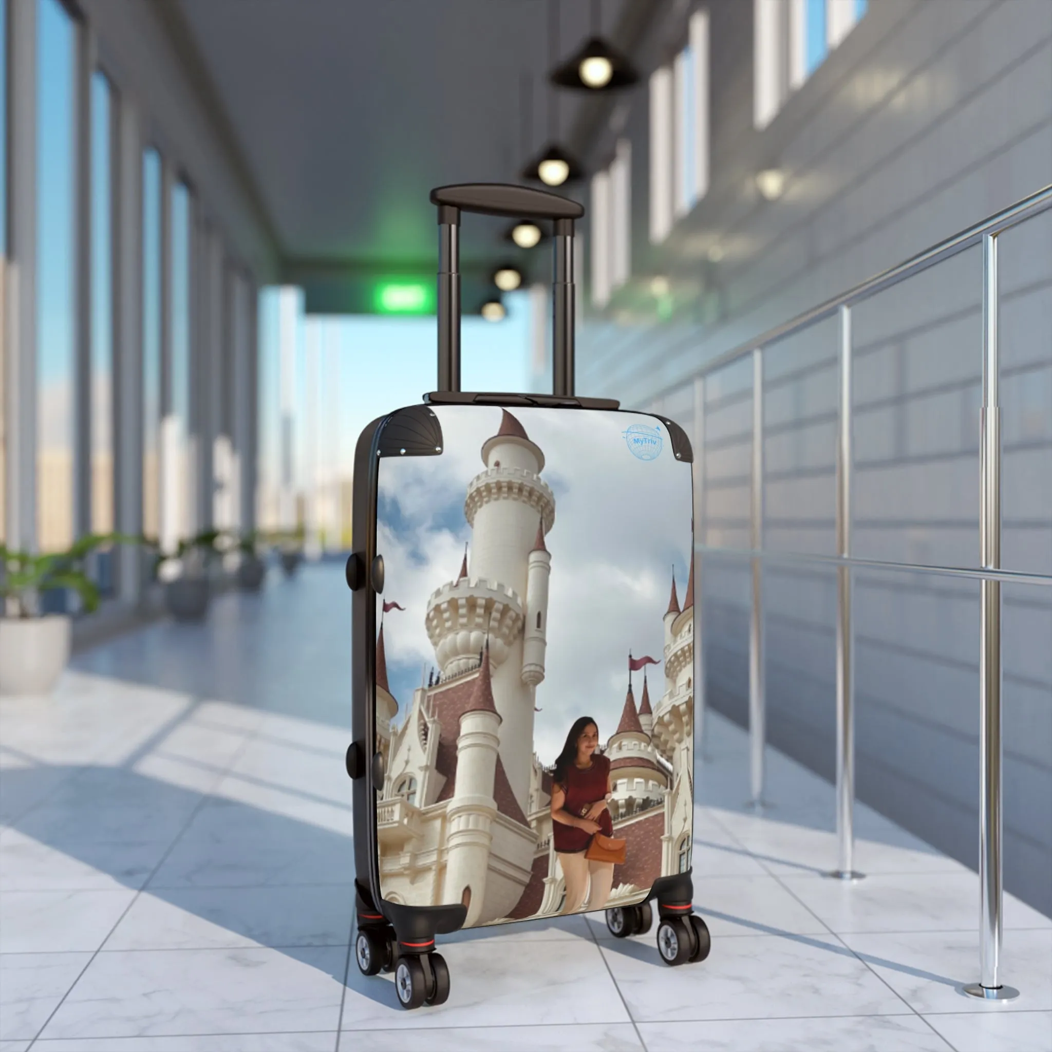 Alda Stylish Travel Suitcase with Castle Design - Perfect for Adventurers