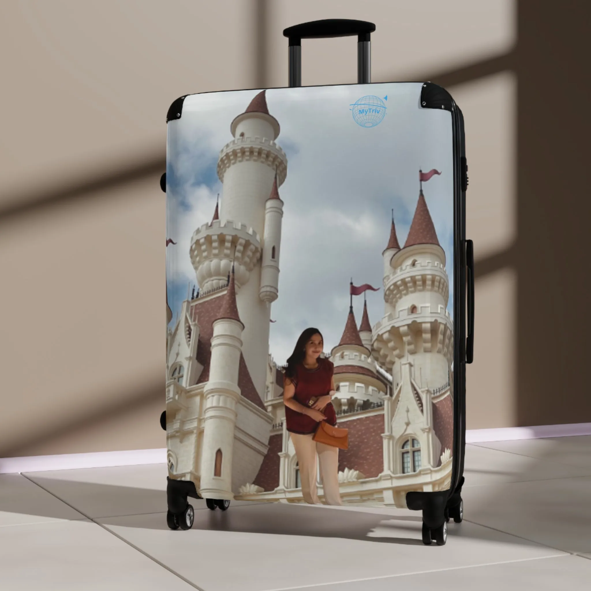Alda Stylish Travel Suitcase with Castle Design - Perfect for Adventurers