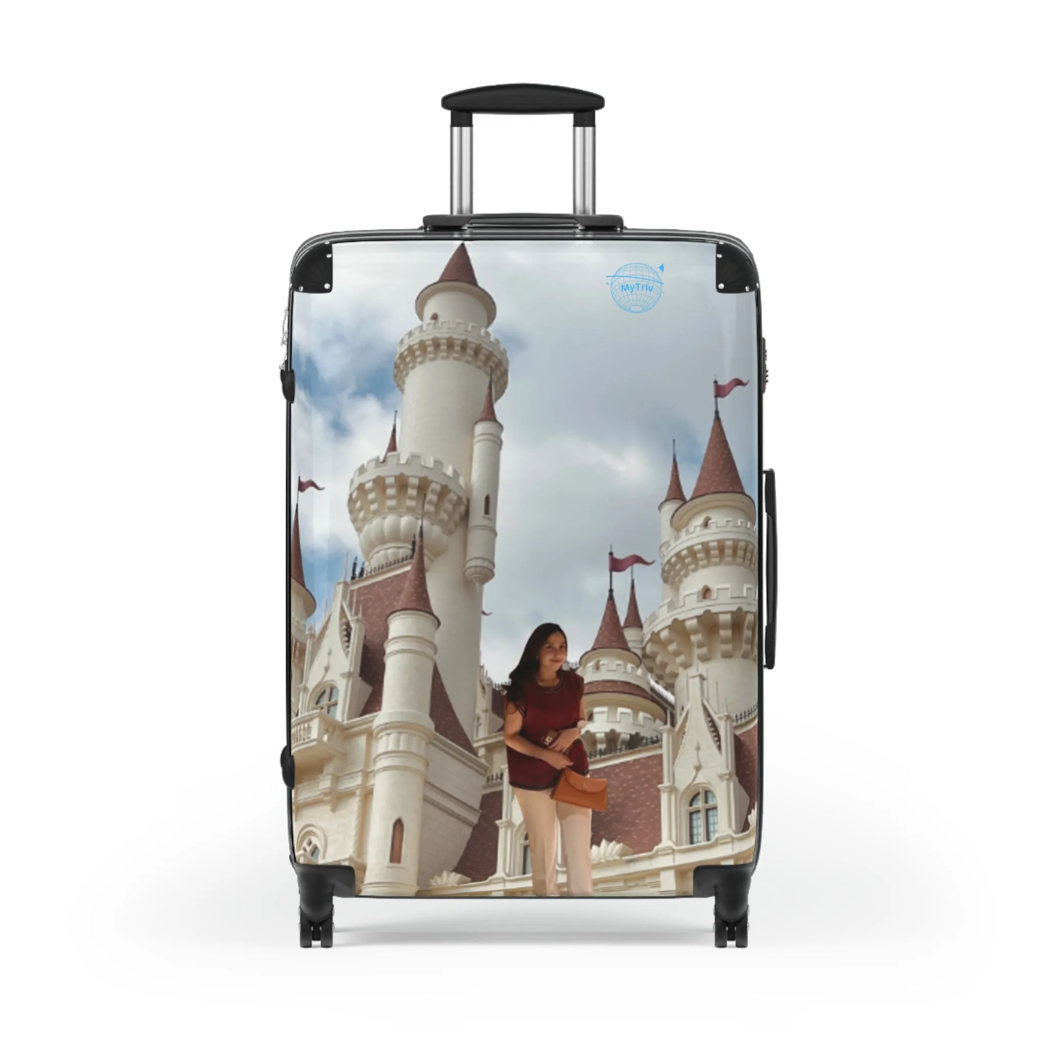 Alda Stylish Travel Suitcase with Castle Design - Perfect for Adventurers