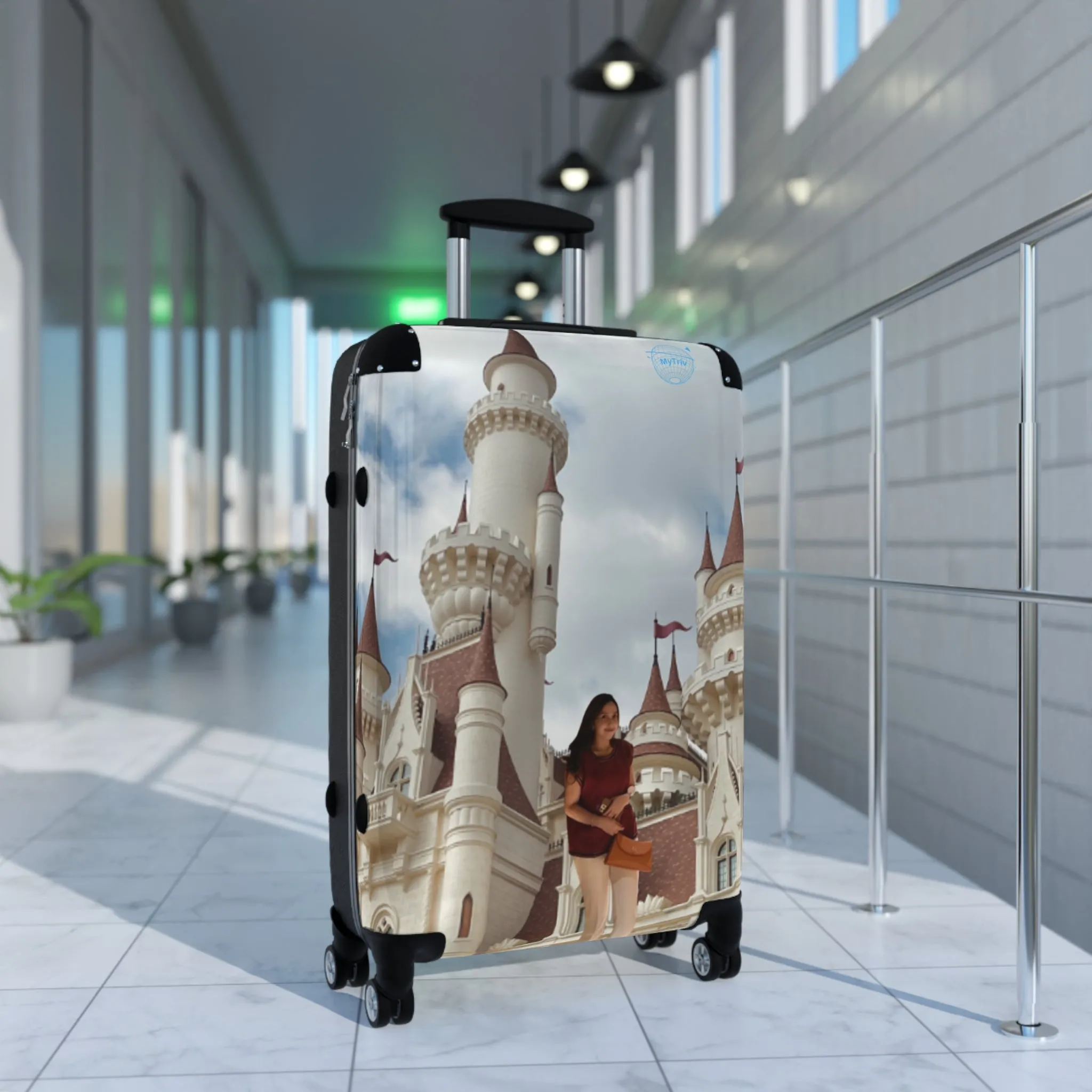 Alda Stylish Travel Suitcase with Castle Design - Perfect for Adventurers