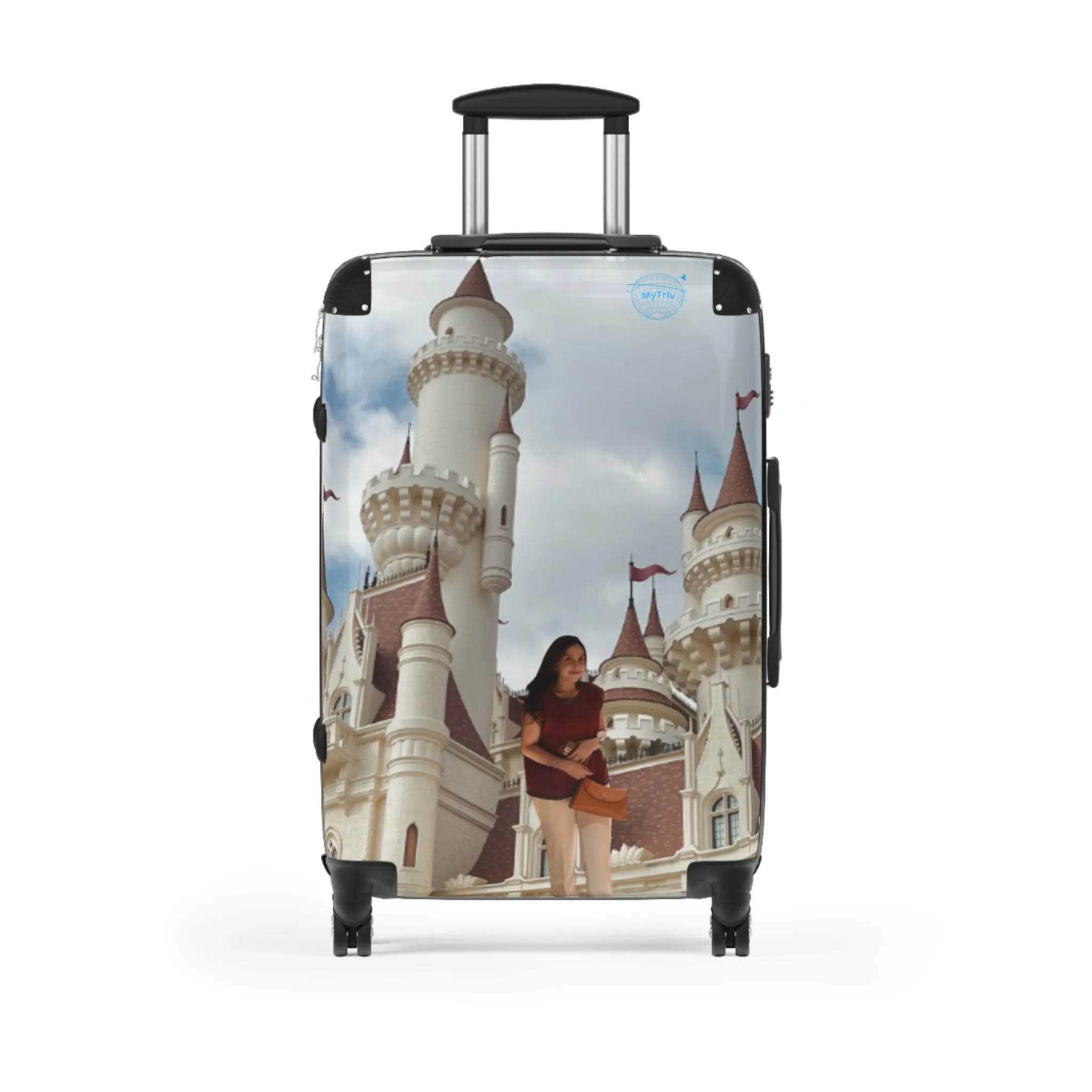 Alda Stylish Travel Suitcase with Castle Design - Perfect for Adventurers
