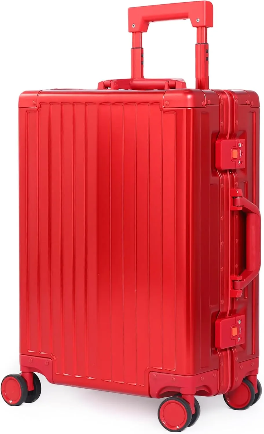 All Aluminum Carry On Luggage 22x14x9 Airline Approved Heavy Duty Hard Shell Suitcases Zipperless Suitcase with TSA Lock, Red, 20 Inch