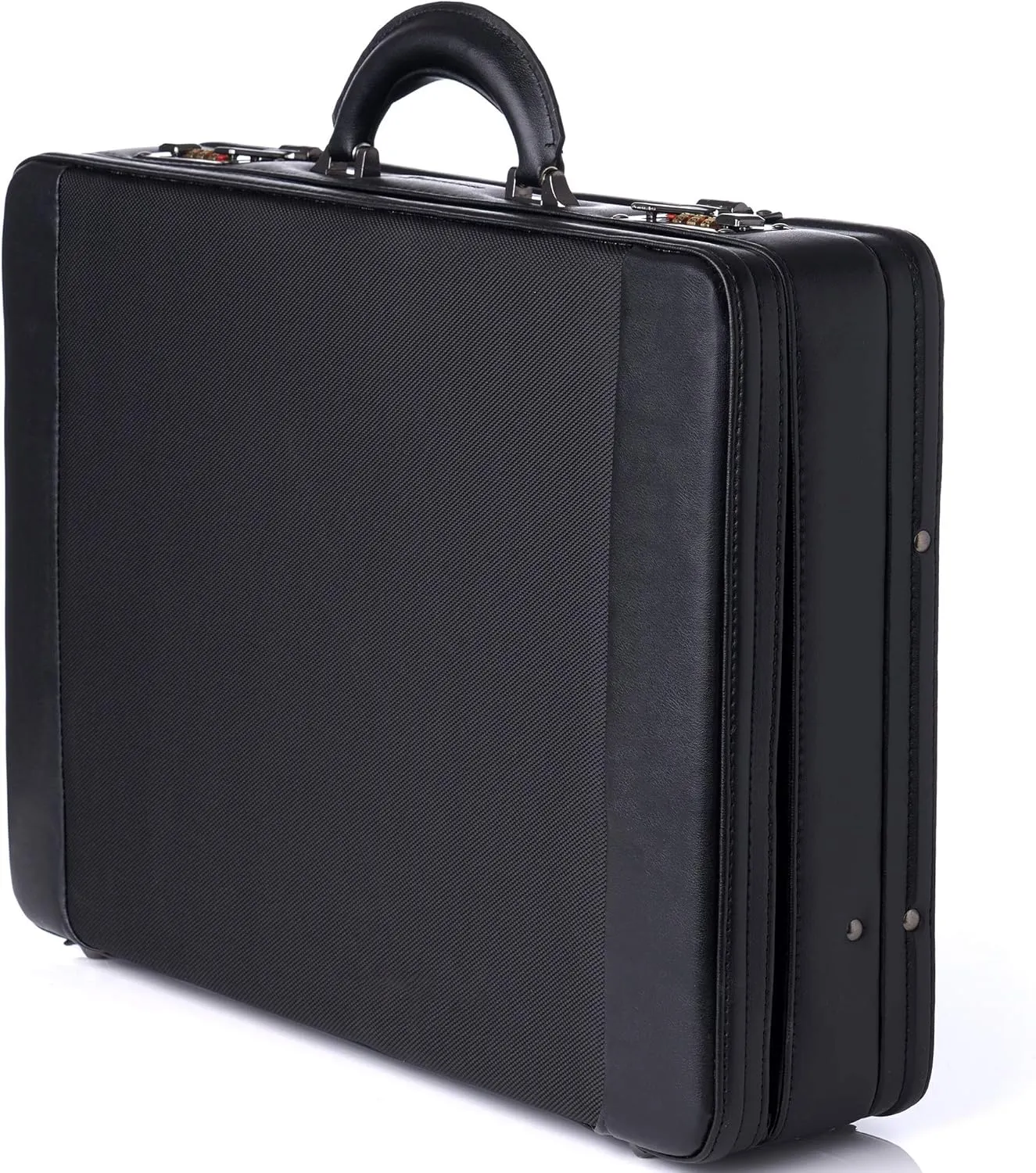 Alpine Swiss Mens Briefcase | Hard Side Business Case | Expandable Attache Case For Men | Dual Combination Locks | Padded Interior | Multi Organizer Pockets | Manufacturer’s Warranty