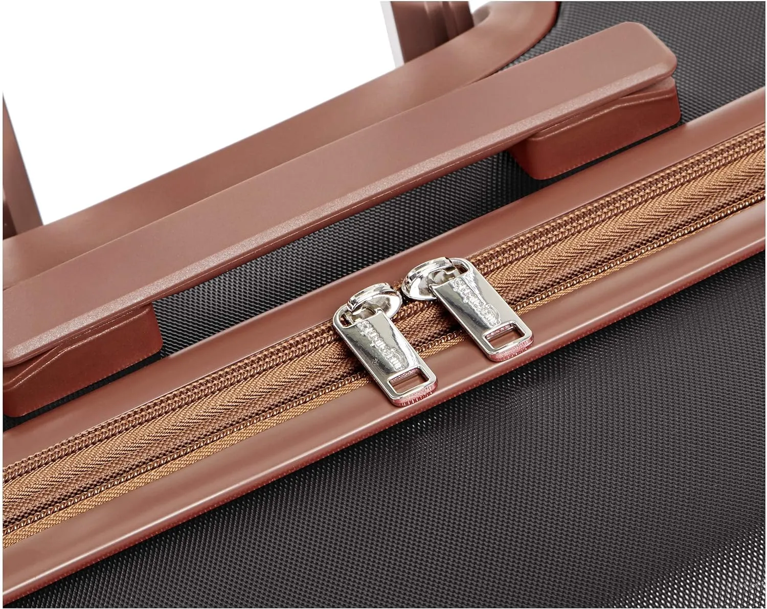 Amazon Basics 26-inch Hardside Checked Luggage With Leather Detailing, Hardshell Suitcase With Wheels, Expandable Space, With 8 Multi-directional Wheels, Scratch-Resistant Surface, Black
