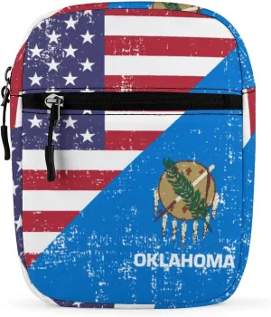 America Oklahoma State Flag Mini Crossbody Bag Anti-Theft Side Shoulder Bags Messenger Bag Unisex