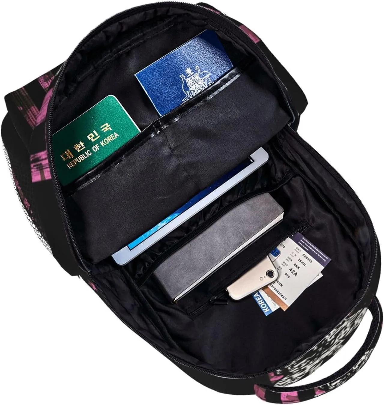 American Flag Camo Funny Deer Hunting Pink Camouflage Backpack Travel Bag Bookbags Satchels Daypacks