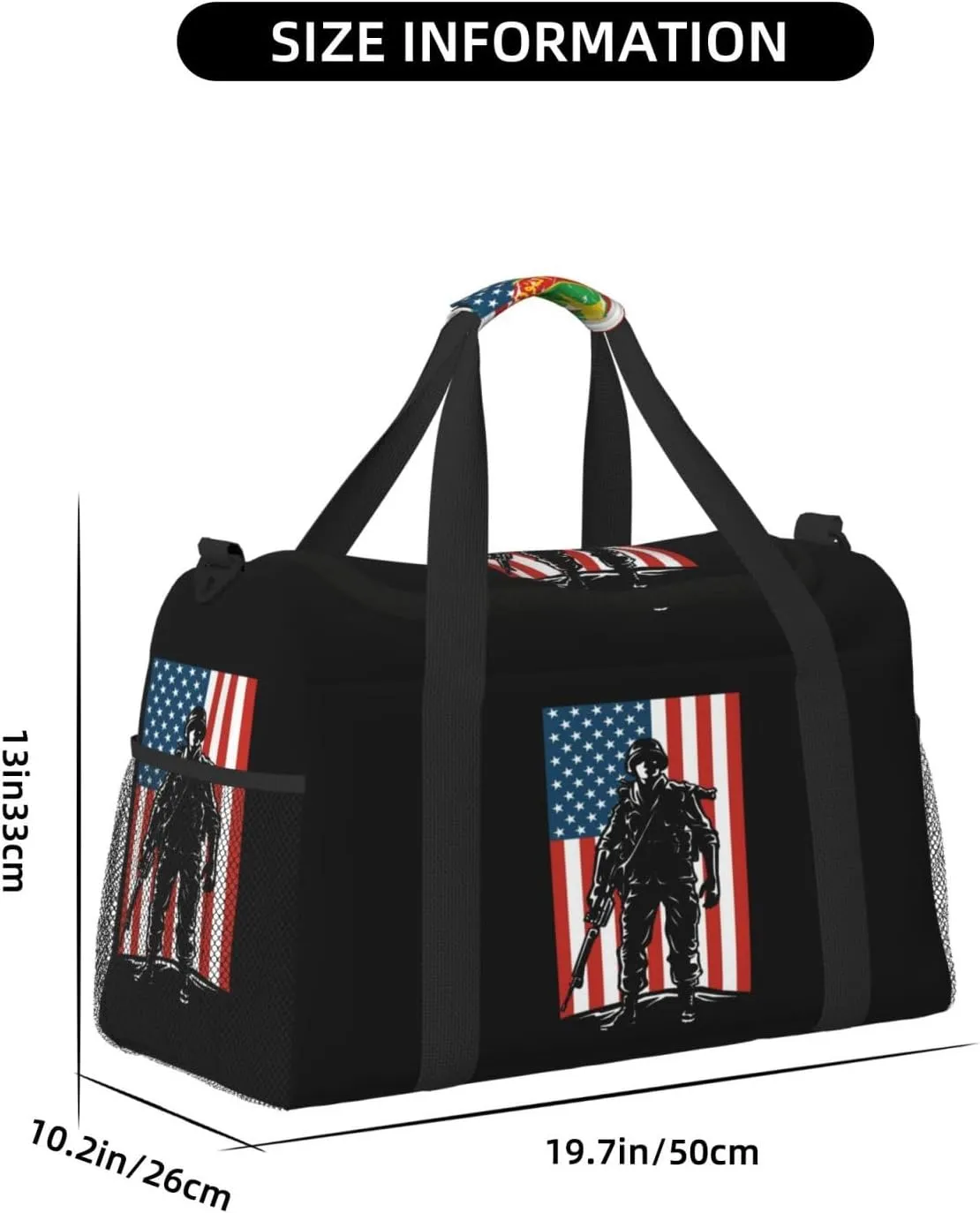 American Flag Travel Duffel Bag Large Foldable Waterproof Overnight Bag For Beach Swim Bags Pool Sports Gym