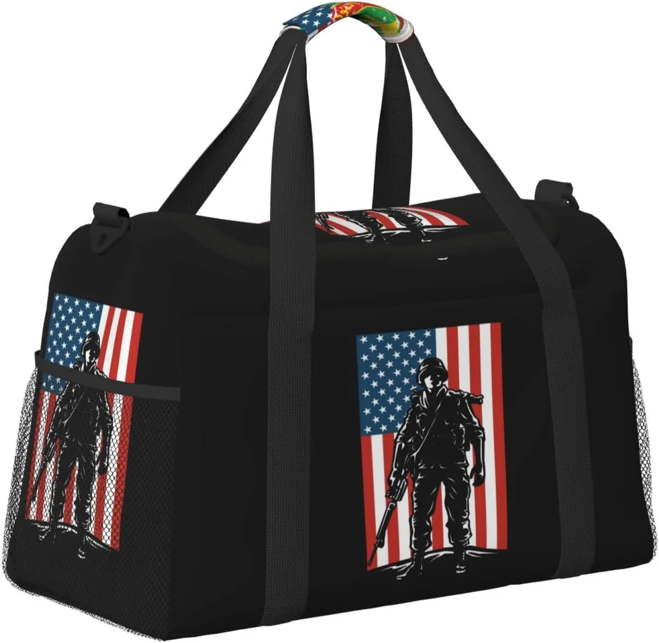 American Flag Travel Duffel Bag Large Foldable Waterproof Overnight Bag For Beach Swim Bags Pool Sports Gym
